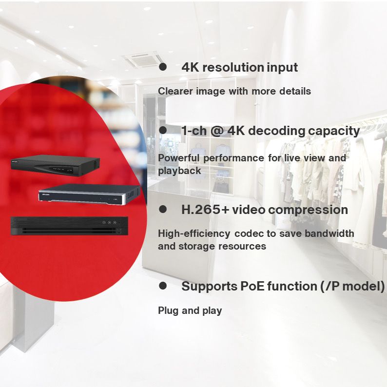 Hikvision DS-7716NI-Q4/16P16-ch 1.5U 16 PoE 4K NVR